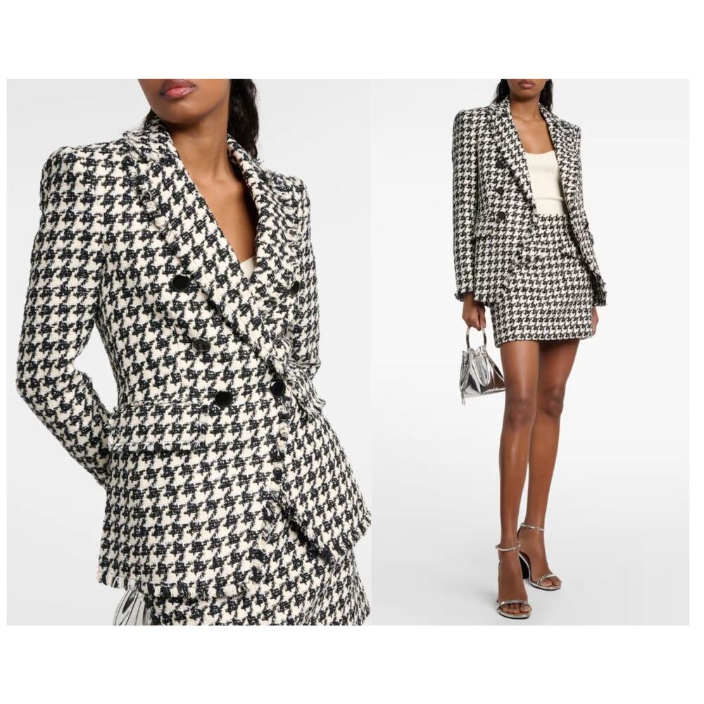 VERONICA BEARD Miller Houndstooth Dickey Double Breasted Jacket NWT